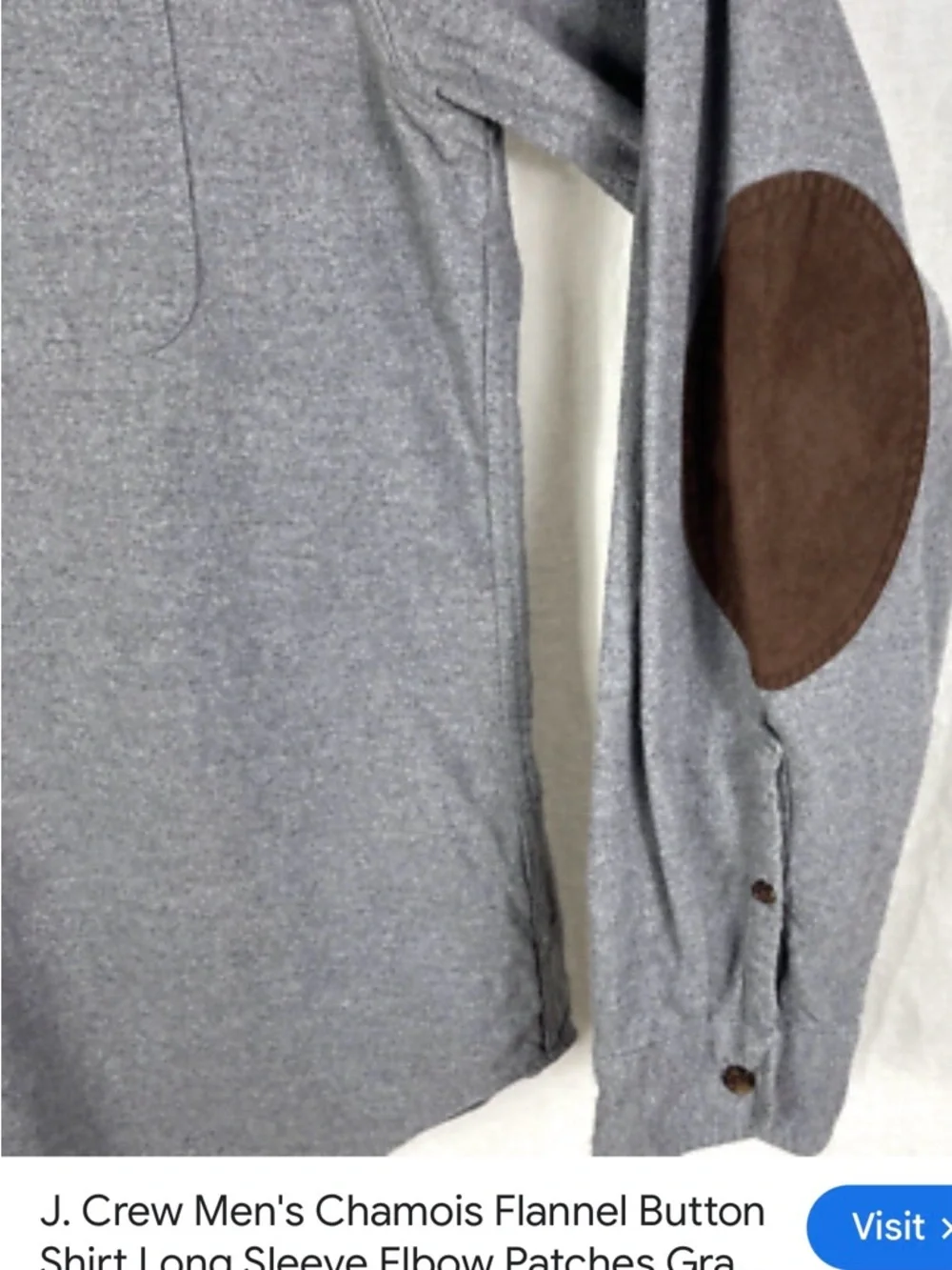 J. Crew Dark Gray Wool-Cotton Knit Top with White Buttons M